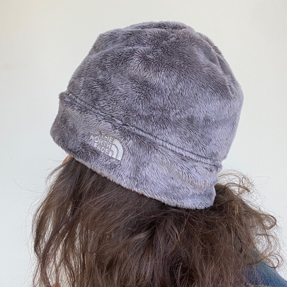 The North Face super soft gray fleece beanie hat